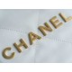 CHANEL 22 Small Hobo Bag in Shiny Calfskin - White & Gold LOGO