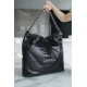 CHANEL 22 Medium Hobo Bag in Shiny Calfskin - Black & Silver