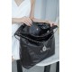 CHANEL 22 Medium Hobo Bag in Shiny Calfskin - Black & Silver