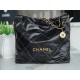 CHANEL 22 Medium Hobo Bag in Shiny Calfskin - Black & White