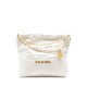 CHANEL 22 Medium Hobo Bag in Shiny Calfskin - White Gold LOGO