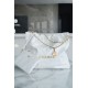 CHANEL 22 Medium Hobo Bag in Shiny Calfskin - White Gold LOGO