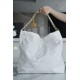 CHANEL 22 Medium Hobo Bag in Shiny Calfskin - White Gold LOGO