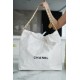 CHANEL 22 Medium Hobo Bag in Shiny Calfskin - White & Black LOGO