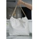 CHANEL 22 Medium Hobo Bag in Shiny Calfskin - White & Black LOGO