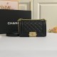 CHANEL BOY Small Flap Bag in Grained Calfskin Leather - Black & Gold