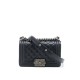 CHANEL BOY Small Flap Bag in Grained Calfskin Leather - Black & Silver