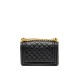 CHANEL BOY Small Flap Bag in Calfskin Leather - Black & Gold