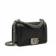 CHANEL BOY Small Flap Bag in Calfskin Leather - Black & Silver