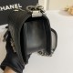 CHANEL BOY Small Flap Bag in Calfskin Leather - Black & Silver