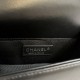 CHANEL BOY Small Flap Bag in Calfskin Leather - Black & Silver