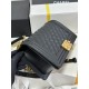 CHANEL BOY Medium Flap Bag in Grained Calfskin Leather - Black & Gold