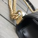 CHANEL BOY Medium Flap Bag in Calfskin Leather - Black & Gold