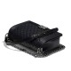 CHANEL BOY Medium Flap Bag in Calfskin Leather - Black & Silver