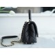 CHANEL COCO Top Handle Mini Flap Bag in Grained Calfskin - Black