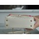 CHANEL COCO Top Handle Mini Flap Bag in Grained Calfskin - White