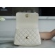 CHANEL COCO Top Handle Mini Flap Bag in Grained Calfskin - White