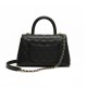 CHANEL COCO Top Handle Small Flap Bag in Grained Calfskin - Black