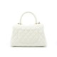 CHANEL COCO Top Handle Small Flap Bag in Grained Calfskin - White