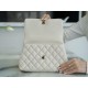 CHANEL COCO Top Handle Small Flap Bag in Grained Calfskin - White