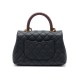 CHANEL COCO Top Handle Small Flap Bag in Grained Calfskin - Black