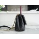 CHANEL COCO Top Handle Small Flap Bag in Grained Calfskin - Black