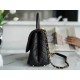 CHANEL COCO Top Handle Large Flap Bag in Grained Calfskin - Black