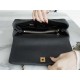 CHANEL COCO Top Handle Large Flap Bag in Grained Calfskin - Black