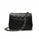 CHANEL Mini Classic Square Flap Bag in Lambskin- Black & Gold