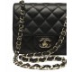 CHANEL Mini Classic Square Flap Bag in Lambskin- Black & Gold