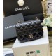 CHANEL Mini Classic Square Flap Bag in Lambskin- Black & Gold