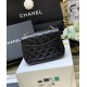 CHANEL Mini Classic Square Flap Bag in Lambskin- Black & Gold