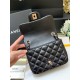 CHANEL Mini Classic Square Flap Bag in Lambskin- Black & Gold