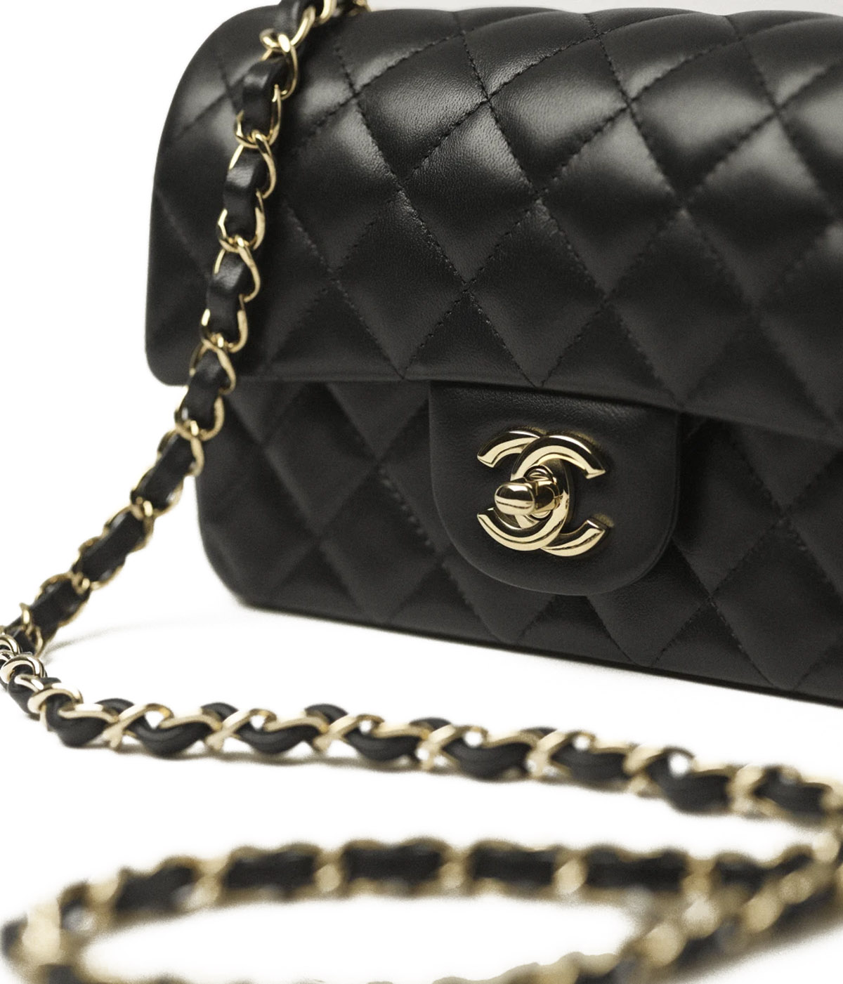 CHANEL Mini Classic Flap Bag in Lambskin- Black