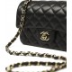 CHANEL Mini Classic Flap Bag in Lambskin- Black