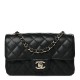 CHANEL Mini Classic Flap Bag in Grained Calfskin- Black