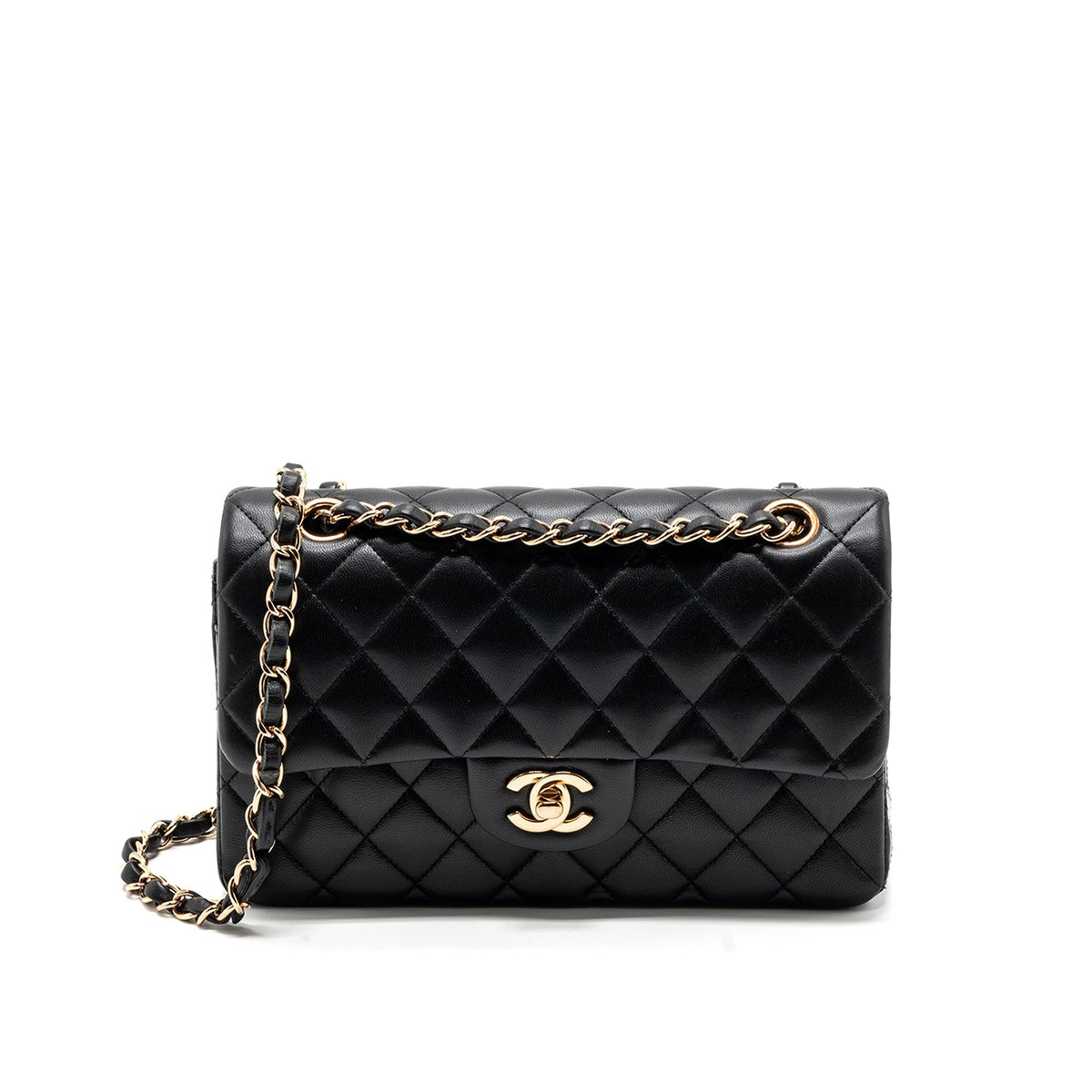 CHANEL Samll Classic Flap Bag in Lambskin - Black