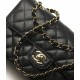 CHANEL Samll Classic Flap Bag in Grained Calfskin - Black & Gold