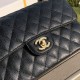 CHANEL Samll Classic Flap Bag in Grained Calfskin - Black & Gold