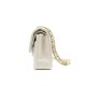 CHANEL Samll Classic Flap Bag in Grained Calfskin - White & Gold