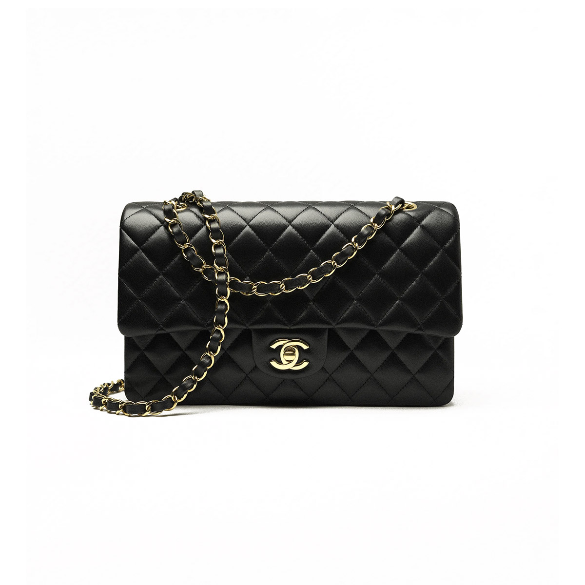 CHANEL Classic 11.12 Flap Bag in Lambskin - Black