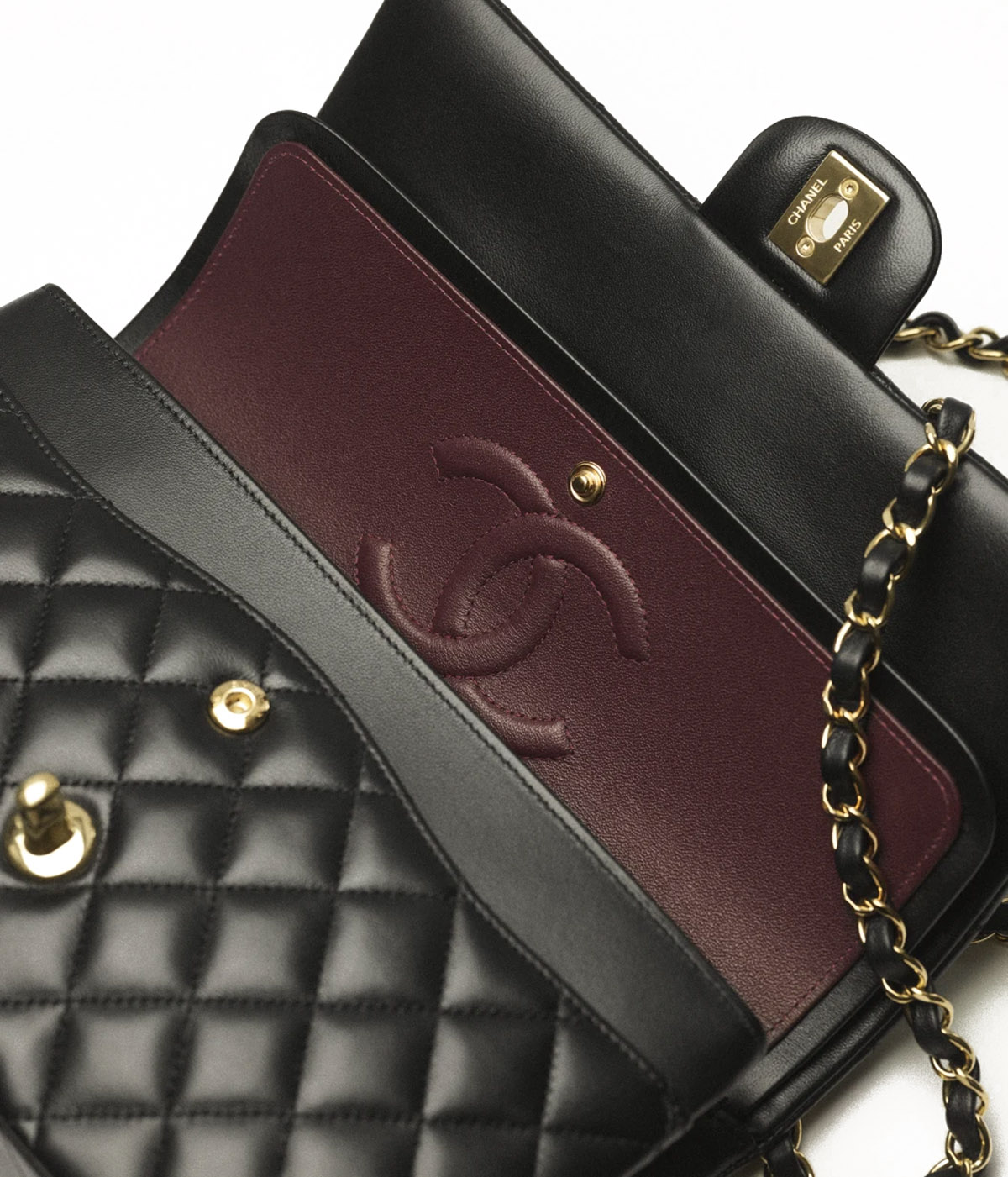 CHANEL Classic 11.12 Flap Bag in Lambskin - Black