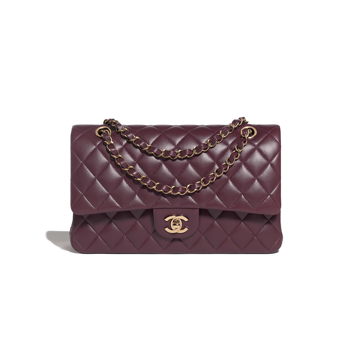 CHANEL Classic 11.12 Flap Bag in Lambskin - Burgundy