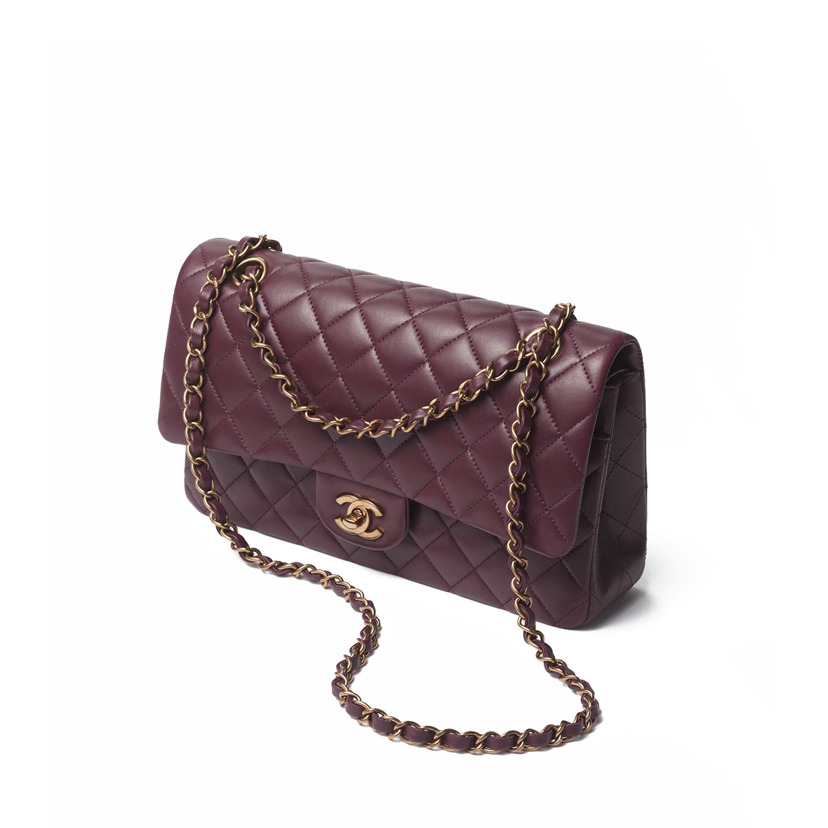 CHANEL Classic 11.12 Flap Bag in Lambskin - Burgundy