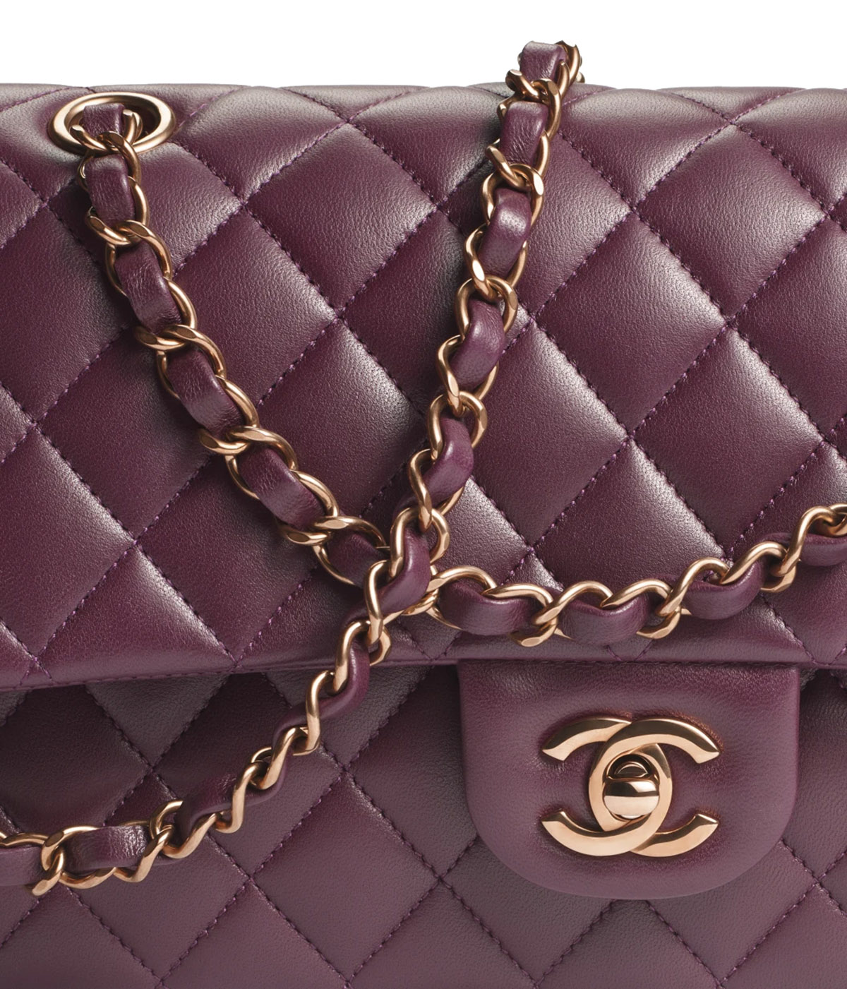 CHANEL Classic 11.12 Flap Bag in Lambskin - Burgundy