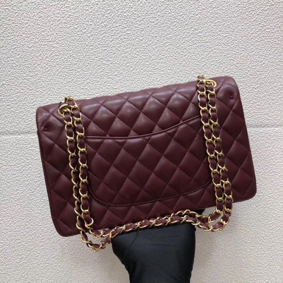 CHANEL Classic 11.12 Flap Bag in Lambskin - Burgundy