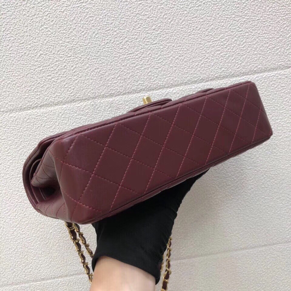 CHANEL Classic 11.12 Flap Bag in Lambskin - Burgundy