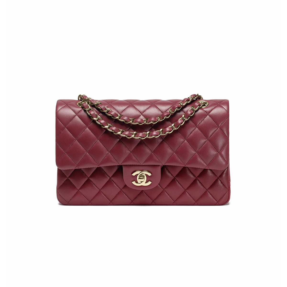 CHANEL Classic 11.12 Flap Bag in Lambskin - Red