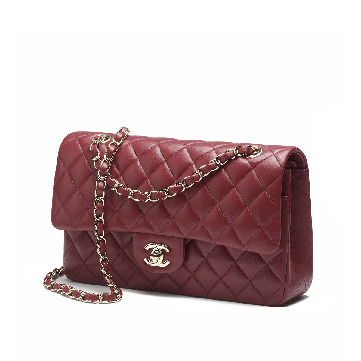 CHANEL Classic 11.12 Flap Bag in Lambskin - Red