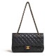 CHANEL Classic 11.12 Flap Bag in Grained Calfskin - Black & Gold